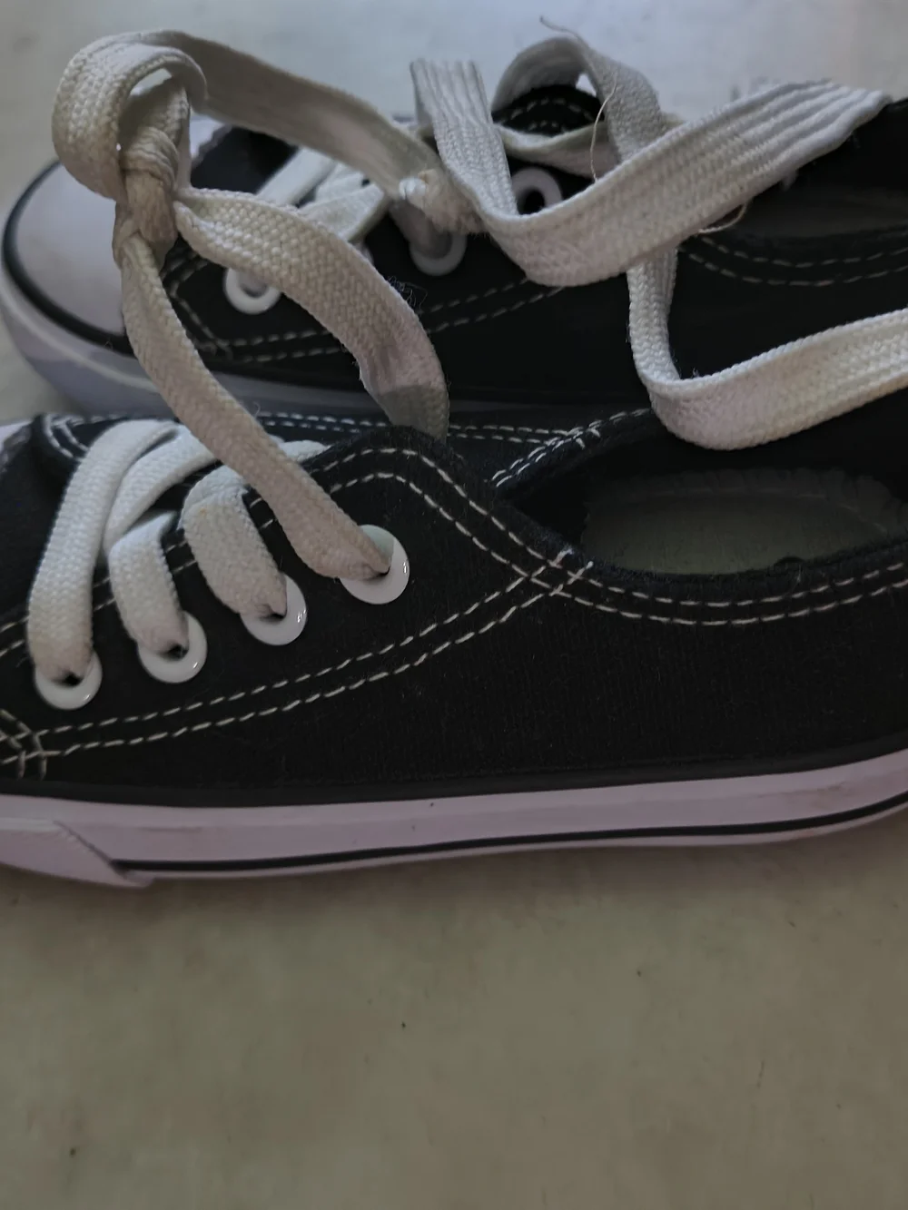 Converse Kids Black and White Low Top Canvas Sneakers